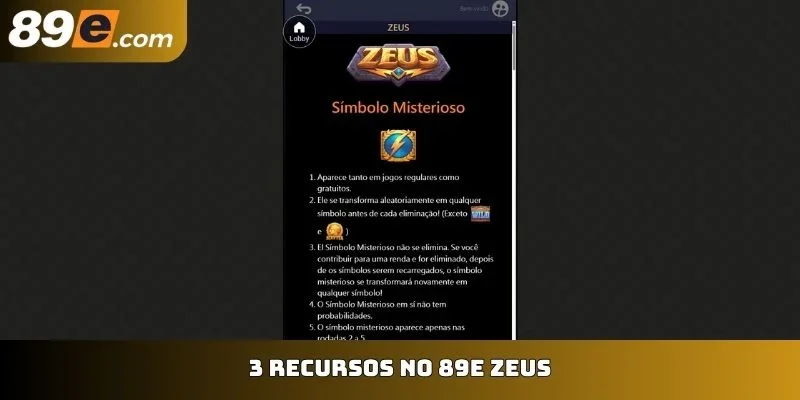 3 recursos no 89E Zeus