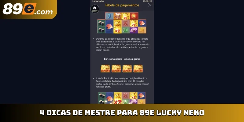 4 dicas de mestre para 89E Lucky Neko