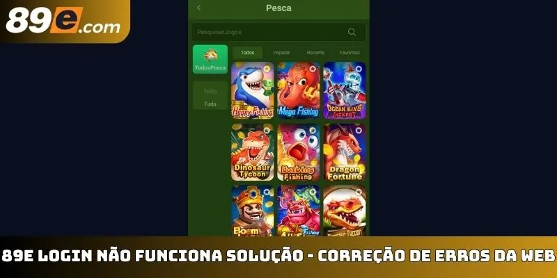 89E login não funciona solução - Correção de erros da web