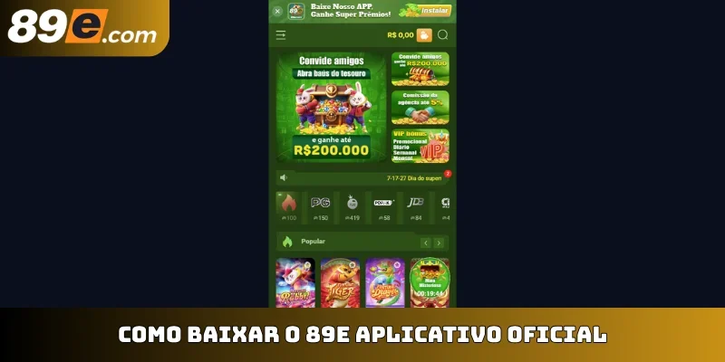 Como baixar o 89E aplicativo oficial