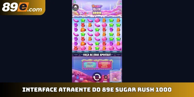Interface atraente do 89E Sugar Rush 1000