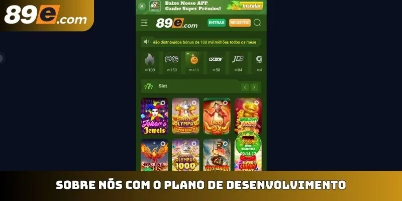 Sobre nós com o plano de desenvolvimento